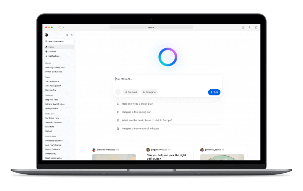 Meta desafia OpenAI com lançamento de novo aplicativo de inteligência artificial